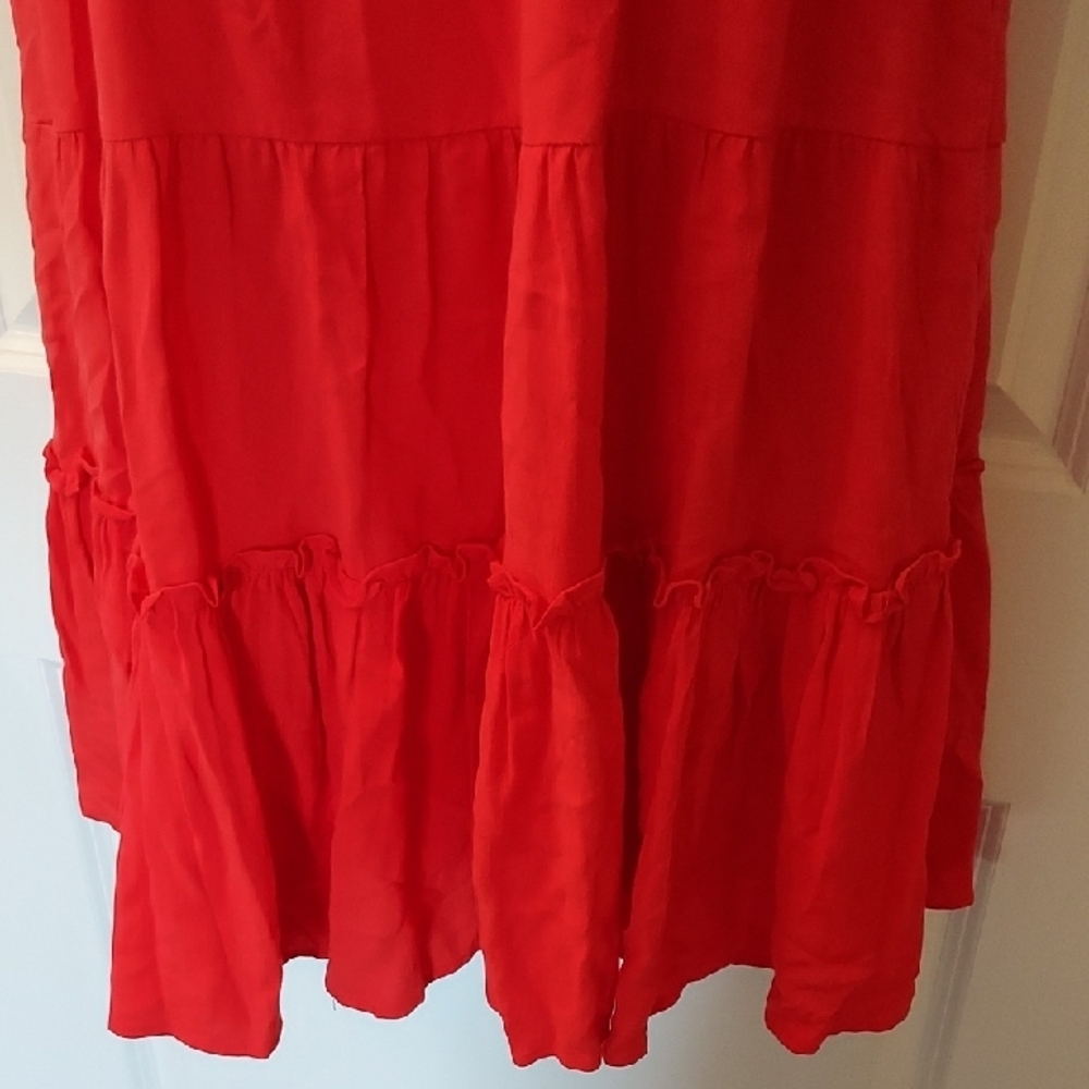 NWT, KLd, Red Ruffled Mini Sundress - Picture 3 of 7